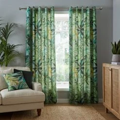 Dunelm Eden Green Eyelet Curtains 8 Dunelm Eden Green Eyelet Curtains -Dunelm Shop 30755322 alt01