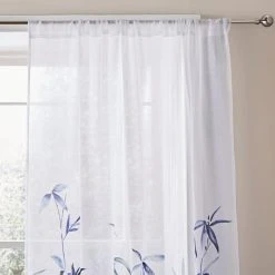 Dunelm Printed Bamboo Slot Top Voile