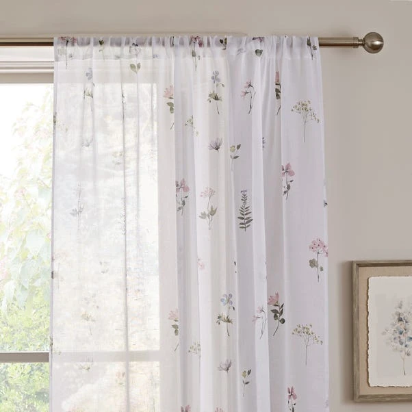 Dunelm Pressed Floral Slot Top Voile 2 Dunelm Pressed Floral Slot Top Voile