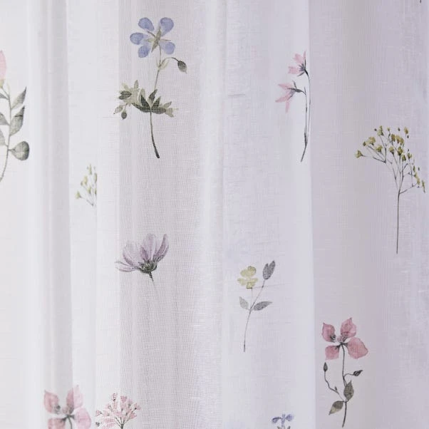 Dunelm Pressed Floral Slot Top Voile 4 Dunelm Pressed Floral Slot Top Voile - Image 3