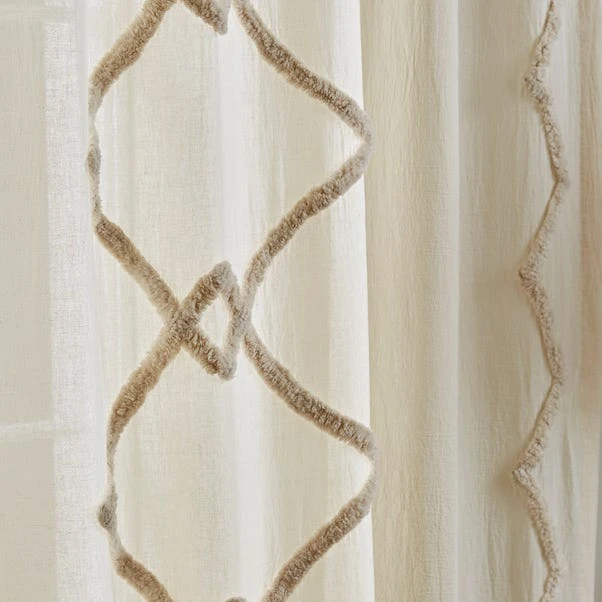 Dunelm Cotton Global Tufted Hidden Tab Top Voile 5 Dunelm Cotton Global Tufted Hidden Tab Top Voile - Image 3