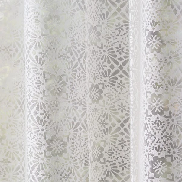 Dunelm Pretty Boho Tile Burnout Slot Top Voile 5 Dunelm Pretty Boho Tile Burnout Slot Top Voile - Image 3