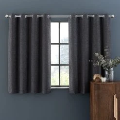 Dunelm Textured Chenille Graphite Eyelet Curtains 12 Dunelm Textured Chenille Graphite Eyelet Curtains -Dunelm Shop 30755473 alt05