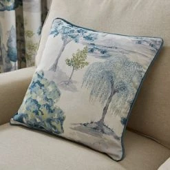 Dunelm Watercolour Trees Teal Eyelet Curtains -Dunelm Shop 30755495 alt07