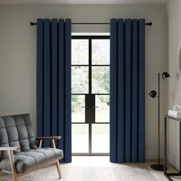 Dunelm Berlin Navy Thermal Blackout Eyelet Curtains 4 Dunelm Berlin Navy Thermal Blackout Eyelet Curtains - Image 2