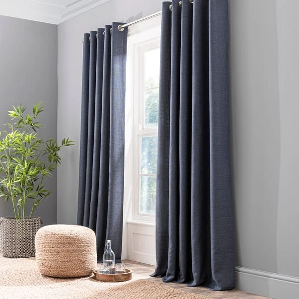 Dunelm Paris Recycled Navy Eyelet Curtains 4 Dunelm Paris Recycled Navy Eyelet Curtains - Image 2