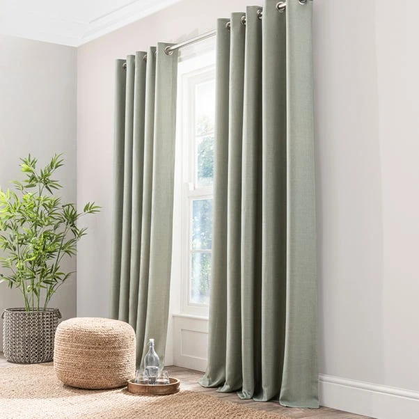 Dunelm Paris Recycled Sage Eyelet Curtains 4 Dunelm Paris Recycled Sage Eyelet Curtains - Image 2