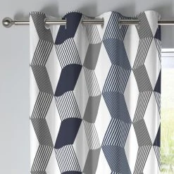 Fusion Magna Navy Eyelet Curtains