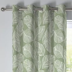 Fusion Matteo Green Eyelet Curtains