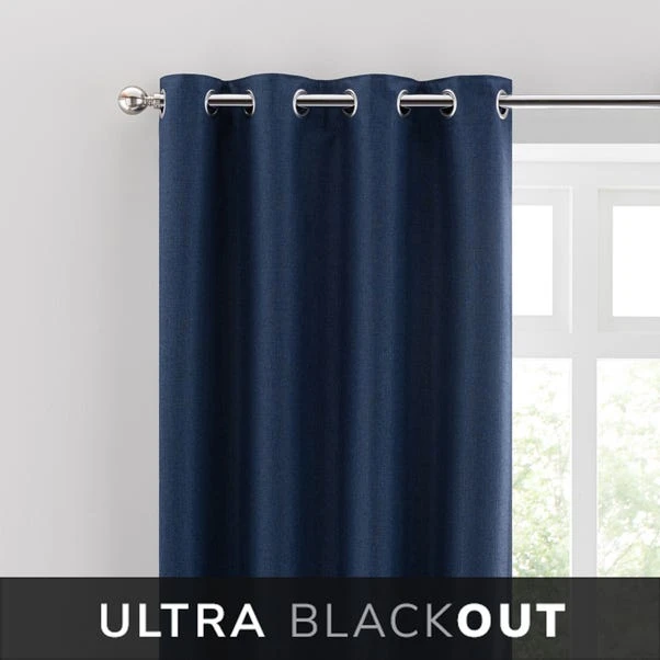 Dunelm Montreal Thermal Blackout Ultra Navy Eyelet Curtains 3 Dunelm Montreal Thermal Blackout Ultra Navy Eyelet Curtains