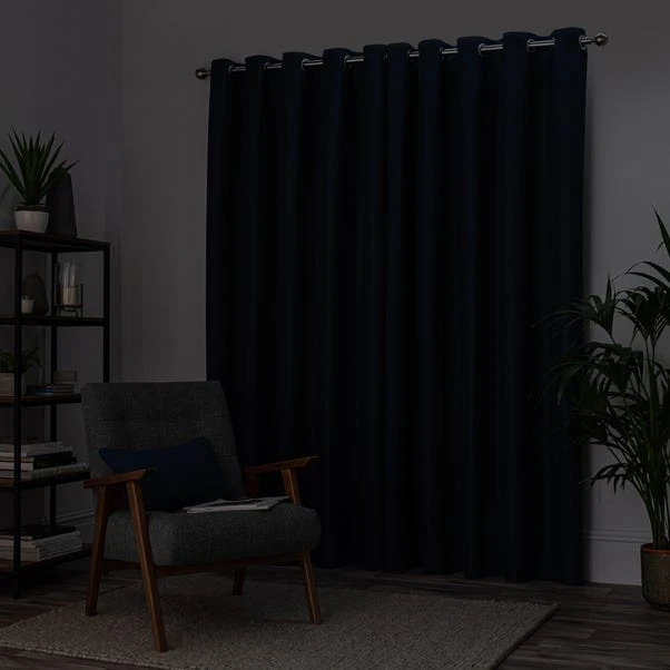 Dunelm Montreal Thermal Blackout Ultra Navy Eyelet Curtains 6 Dunelm Montreal Thermal Blackout Ultra Navy Eyelet Curtains - Image 4