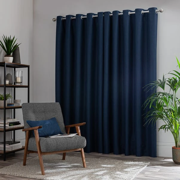 Dunelm Montreal Thermal Blackout Ultra Navy Eyelet Curtains 7 Dunelm Montreal Thermal Blackout Ultra Navy Eyelet Curtains - Image 5