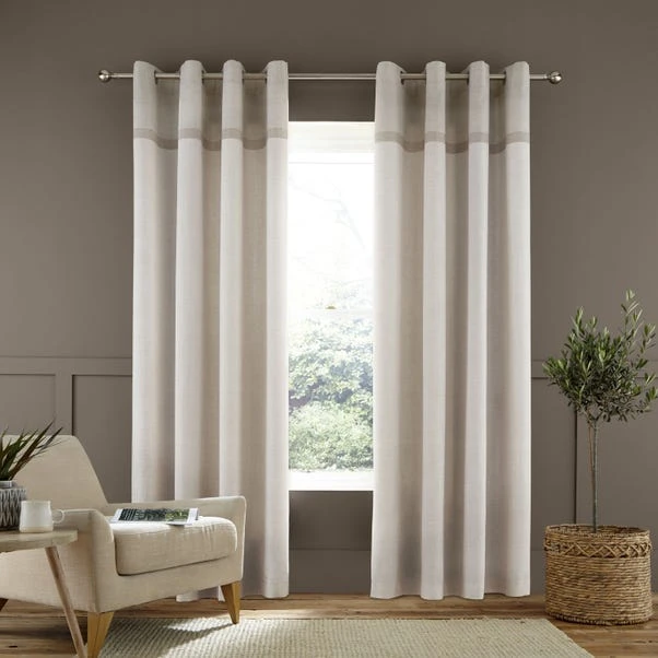 Catherine Lansfield Melville Woven Texture Natural Eyelet Curtains 3 Catherine Lansfield Melville Woven Texture Natural Eyelet Curtains