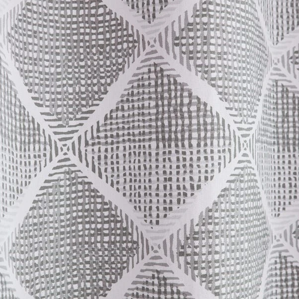 Catherine Lansfield Geo Textured Diamond Grey Eyelet Curtains 5 Catherine Lansfield Geo Textured Diamond Grey Eyelet Curtains - Image 3