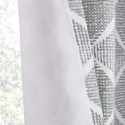 Catherine Lansfield Geo Textured Diamond Grey Eyelet Curtains 10 Catherine Lansfield Geo Textured Diamond Grey Eyelet Curtains -Dunelm Shop 30758599 alt06