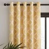Catherine Lansfield Geo Textured Diamond Ochre Eyelet Curtains 2 Catherine Lansfield Geo Textured Diamond Ochre Eyelet Curtains -Dunelm Shop 30758604