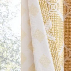 Catherine Lansfield Geo Textured Diamond Ochre Eyelet Curtains 10 Catherine Lansfield Geo Textured Diamond Ochre Eyelet Curtains -Dunelm Shop 30758604 alt06