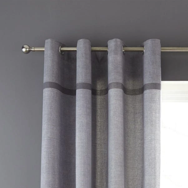 Catherine Lansfield Melville Woven Texture Grey Eyelet Curtains 3 Catherine Lansfield Melville Woven Texture Grey Eyelet Curtains