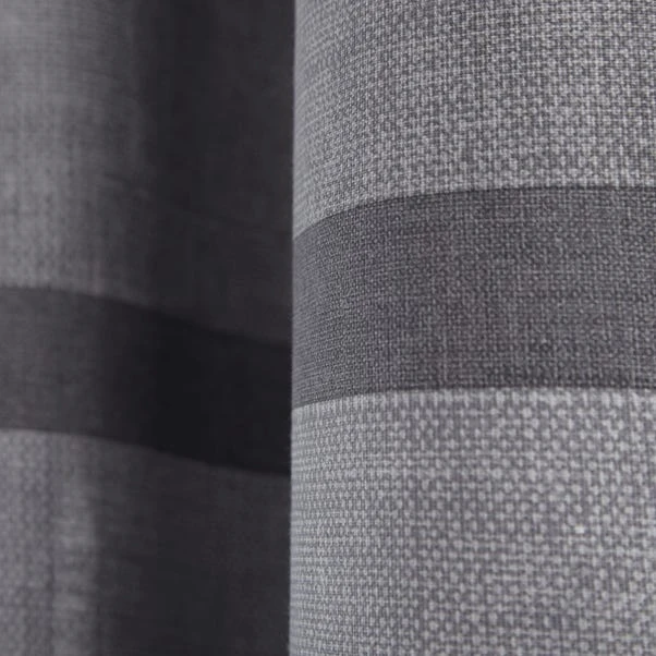 Catherine Lansfield Melville Woven Texture Grey Eyelet Curtains 5 Catherine Lansfield Melville Woven Texture Grey Eyelet Curtains - Image 3