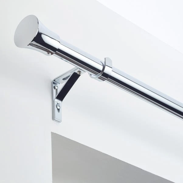 Dunelm Trumpet 25-28mm Metal Extendable Chrome Eyelet Curtain Pole 3 Dunelm Trumpet 25-28mm Metal Extendable Chrome Eyelet Curtain Pole