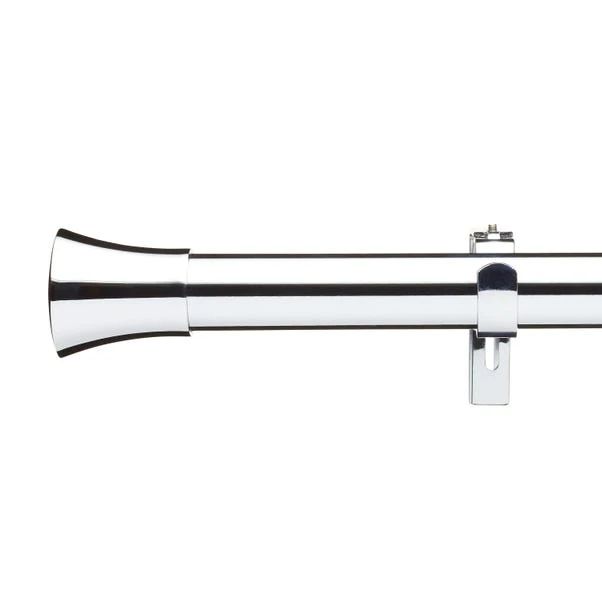 Dunelm Trumpet 25-28mm Metal Extendable Chrome Eyelet Curtain Pole 4 Dunelm Trumpet 25-28mm Metal Extendable Chrome Eyelet Curtain Pole - Image 2