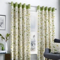 Fusion Beechwood Green Eyelet Curtains 7 Fusion Beechwood Green Eyelet Curtains -Dunelm Shop 30759065 alt01