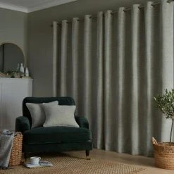 Churchgate Swithland Herringbone Sage Eyelet Curtains 12 Churchgate Swithland Herringbone Sage Eyelet Curtains -Dunelm Shop 30760450 alt04