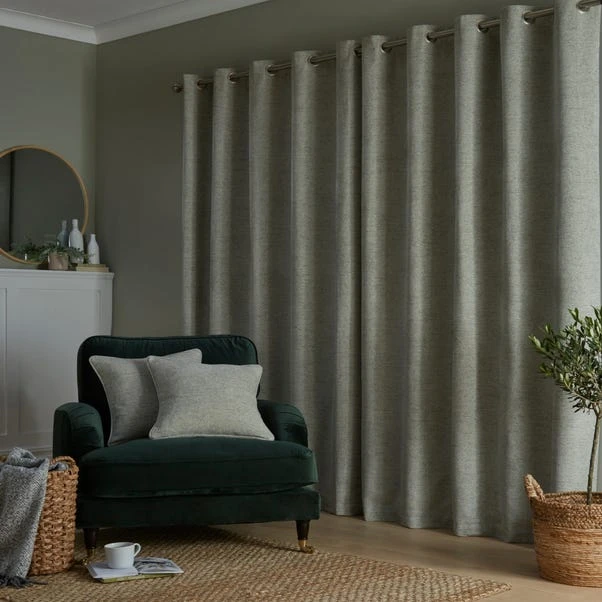 Churchgate Swithland Herringbone Sage Eyelet Curtains 7 Churchgate Swithland Herringbone Sage Eyelet Curtains - Image 5