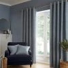 Churchgate Swithland Herringbone Ashley Blue Eyelet Curtains -Dunelm Shop 30760460