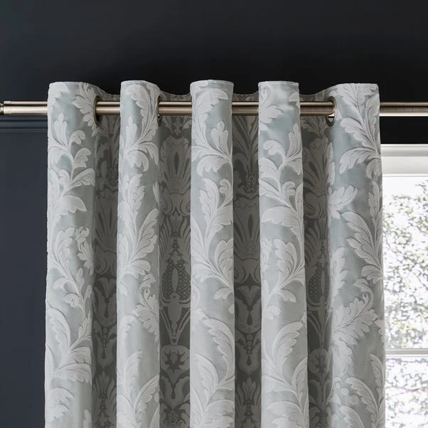 Dorma Florence Dusky Green Blackout Eyelet Curtains 3 Dorma Florence Dusky Green Blackout Eyelet Curtains