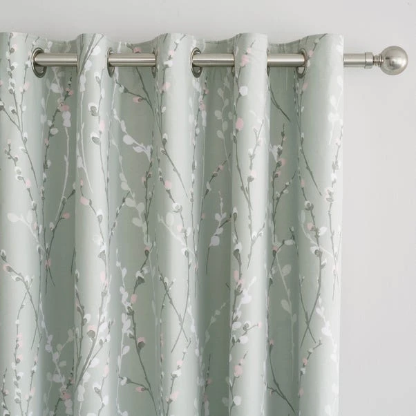 Dunelm Belle Sage Blackout Eyelet Curtains 3 Dunelm Belle Sage Blackout Eyelet Curtains