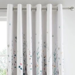 Dunelm Whimsical Botanical Floral Blackout Eyelet Curtains