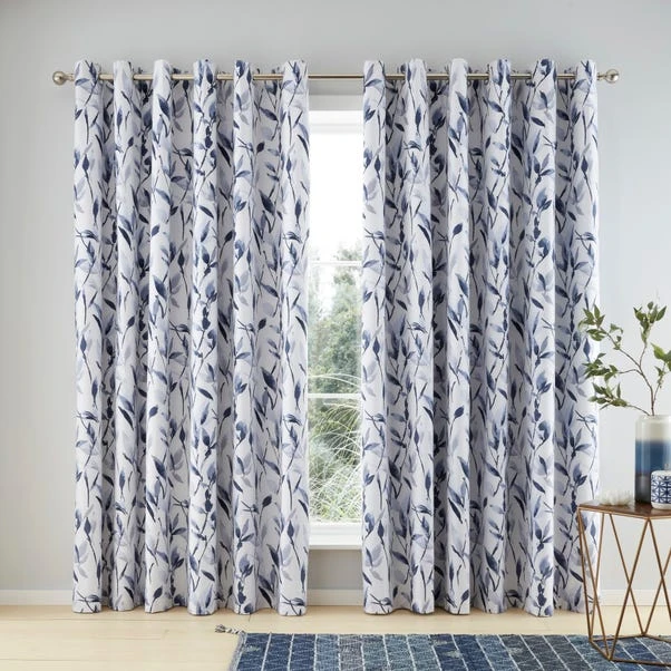Dunelm Zen Blue Blackout Eyelet Curtains 4 Dunelm Zen Blue Blackout Eyelet Curtains - Image 2