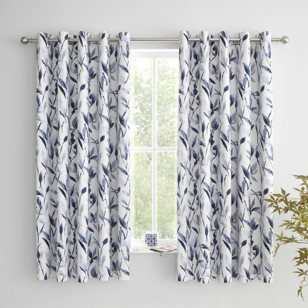 Dunelm Zen Blue Blackout Eyelet Curtains 6 Dunelm Zen Blue Blackout Eyelet Curtains - Image 4