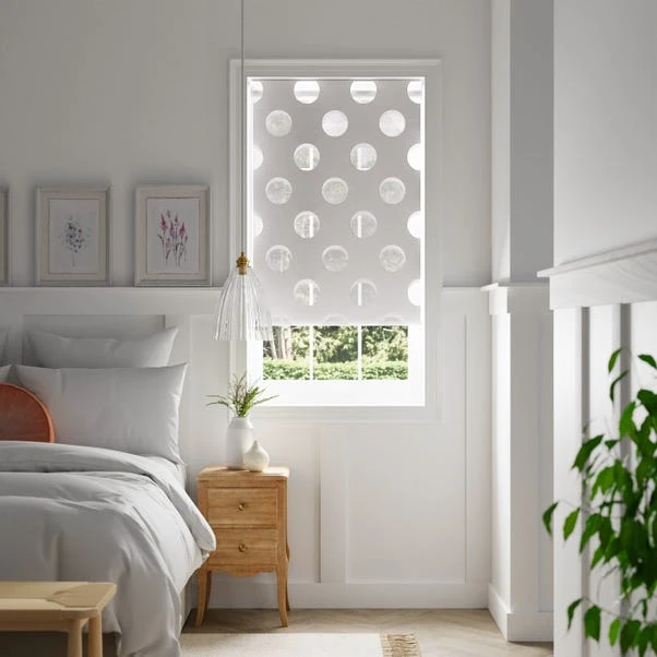 Dunelm Spotty Day And Night White Roller Blind 3 Dunelm Spotty Day And Night White Roller Blind