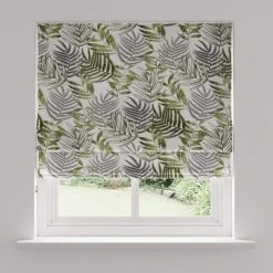 Dunelm Leaf Jacquard Green Roman Blind 8 Dunelm Leaf Jacquard Green Roman Blind -Dunelm Shop 30767493 alt04