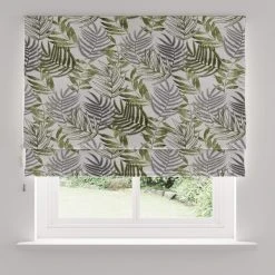 Dunelm Leaf Jacquard Green Roman Blind 9 Dunelm Leaf Jacquard Green Roman Blind -Dunelm Shop 30767493 alt05