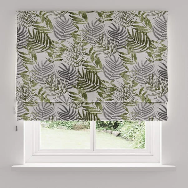 Dunelm Leaf Jacquard Green Roman Blind 6 Dunelm Leaf Jacquard Green Roman Blind - Image 4