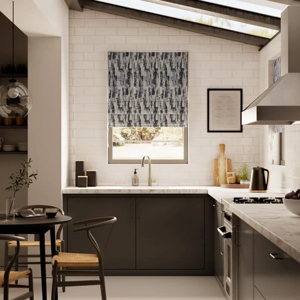 Dunelm Abstract Global Blue Roman Blind 4 Dunelm Abstract Global Blue Roman Blind - Image 2