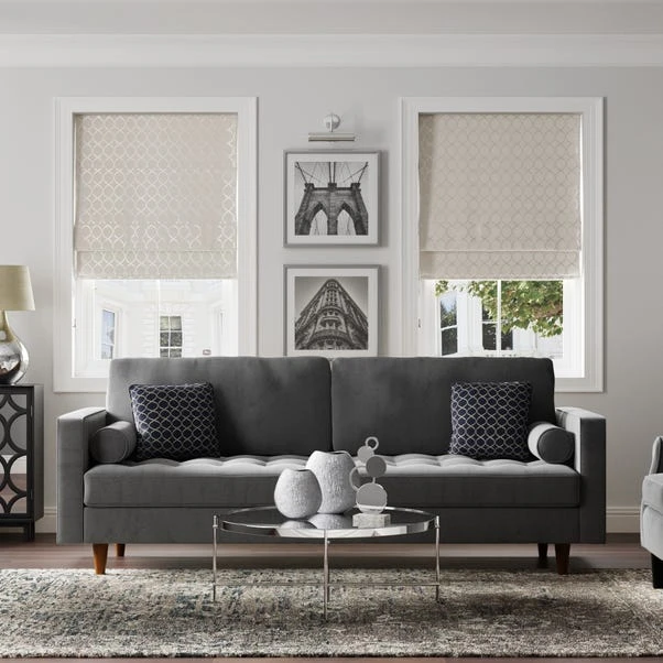 Dunelm Chenille Ogee Cream Roman Blind 4 Dunelm Chenille Ogee Cream Roman Blind - Image 2