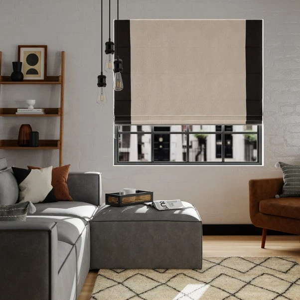 Dunelm Luna Bordered Natural And Black Roman Blind 3 Dunelm Luna Bordered Natural And Black Roman Blind - Image 2