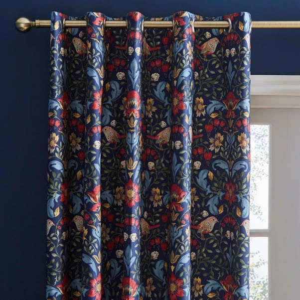 Dunelm Ruskin Navy Eyelet Curtains 3 Dunelm Ruskin Navy Eyelet Curtains