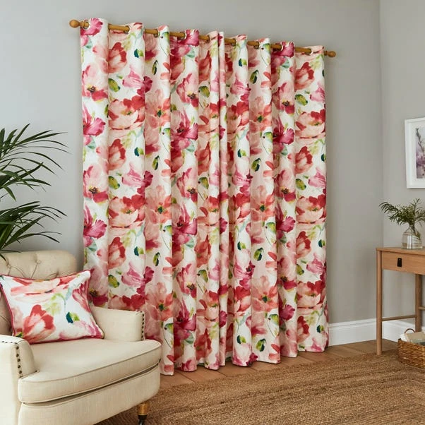 Dunelm Watercolour Floral Multi Eyelet Curtains 6 Dunelm Watercolour Floral Multi Eyelet Curtains - Image 4