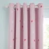 Dunelm Pink Unicorn Stars Blackout Eyelet Curtains