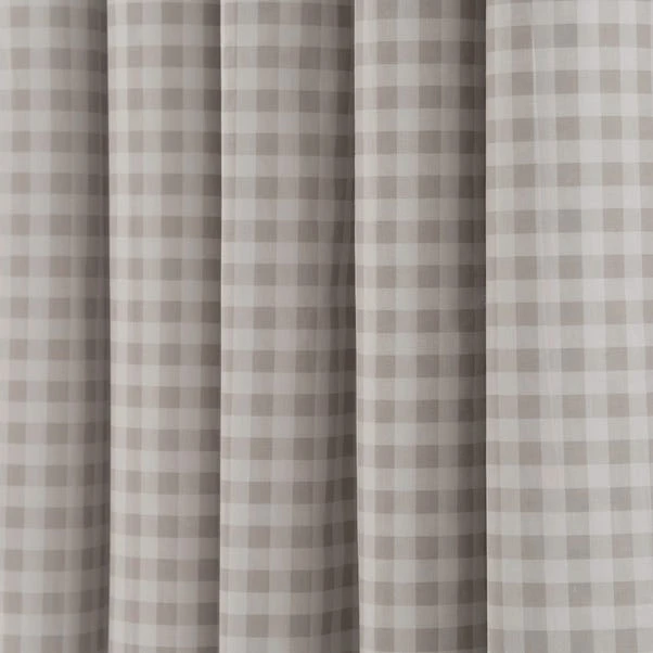 Dunelm Gingham Natural Blackout Eyelet Curtains 5 Dunelm Gingham Natural Blackout Eyelet Curtains - Image 3