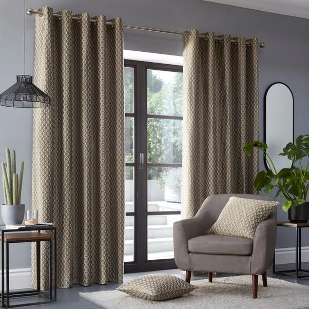 Elements Ivar Ochre Eyelet Curtains 4 Elements Ivar Ochre Eyelet Curtains - Image 2