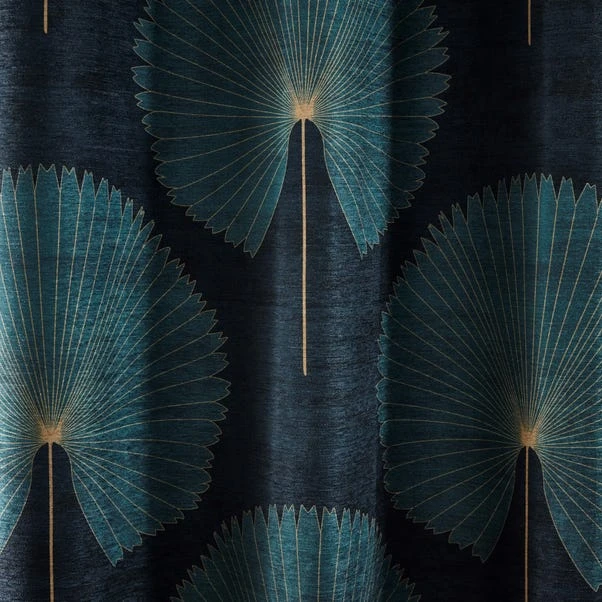 Dunelm Oriental Fan Bottle Green Eyelet Curtains 5 Dunelm Oriental Fan Bottle Green Eyelet Curtains - Image 3