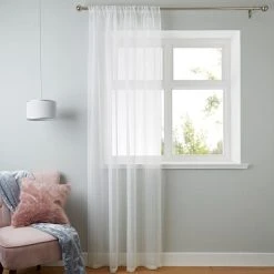 Dunelm Aspen White Sheer Slot Top Single Voile Panel -Dunelm Shop 30768926 alt03