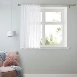 Dunelm Aspen White Sheer Slot Top Single Voile Panel -Dunelm Shop 30768926 alt05