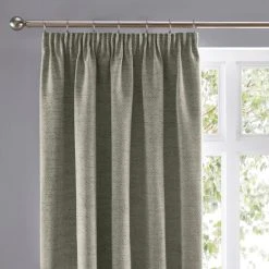 Churchgate Swithland Herringbone Sage Pencil Pleat Curtains